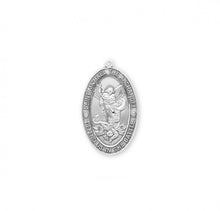 Load image into Gallery viewer, Patron Saint Michael Oval Sterling Silver Medal
