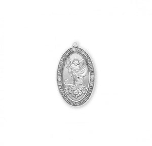 Patron Saint Michael Oval Sterling Silver Medal