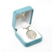 Load image into Gallery viewer, Saint Michael Round Sterling Silver Medal
