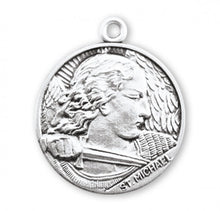 Load image into Gallery viewer, Saint Michael Round Sterling Silver Medal
