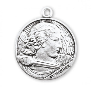 Saint Michael Round Sterling Silver Medal