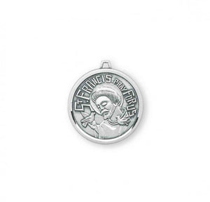 Sterling Silver Saint Francis With Birds Medal Pendant