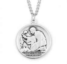 Load image into Gallery viewer, Sterling Silver Saint Francis Round Medal 
