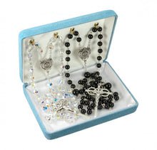 Load image into Gallery viewer, Swarovski Crystal and Onyx Bead Wedding Rosary Set
