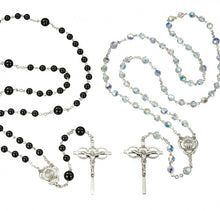 Load image into Gallery viewer, Swarovski Crystal and Onyx Bead Wedding Rosary Set
