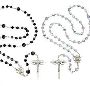 Swarovski Crystal and Onyx Bead Wedding Rosary Set