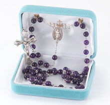 Load image into Gallery viewer, Miraculous Medal Genuine Amethyst Sterling Rosary
