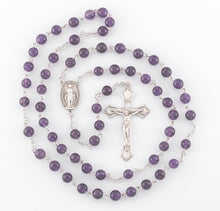 Load image into Gallery viewer, Miraculous Medal Genuine Amethyst Sterling Rosary
