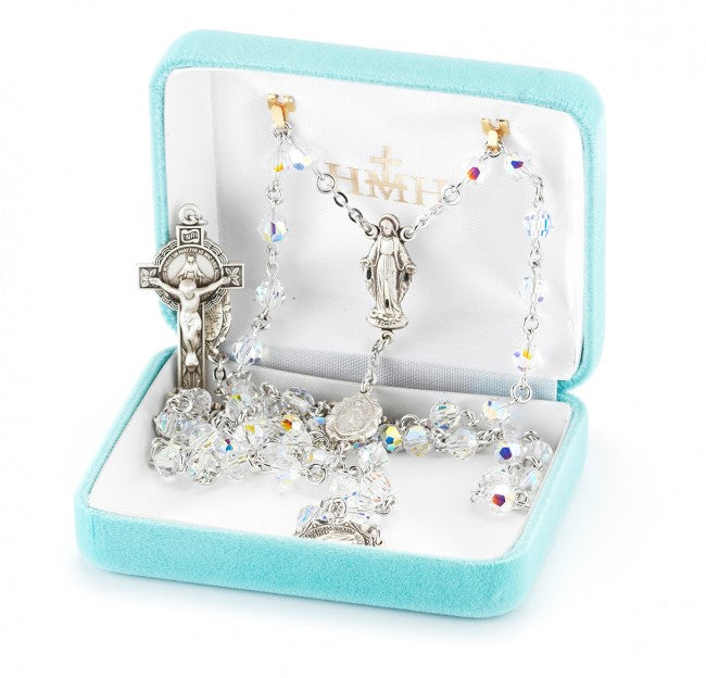 Miraculous Medal Aurora Swarovski Crystal Rosary