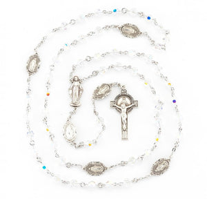 Miraculous Medal Aurora Swarovski Crystal Rosary