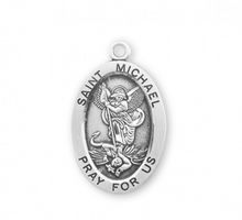 Load image into Gallery viewer, Saint Michael oval medal-pendant.
