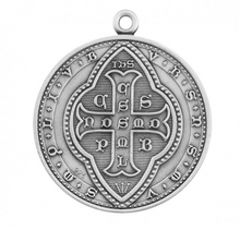 Load image into Gallery viewer, Saint Benedict Round Sterling Silver Medal
