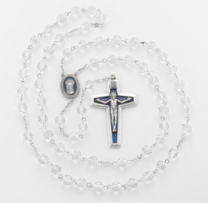 Madonna Crystal and Pewter Rosary