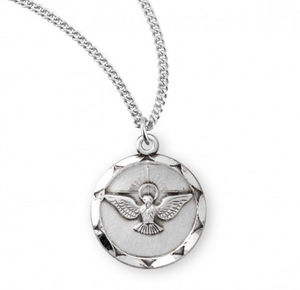 Round Holy Spirit Sterling Silver Medal 