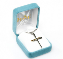 Load image into Gallery viewer, Two-Tone Nail Cross Pendant 24 Inch Chain
