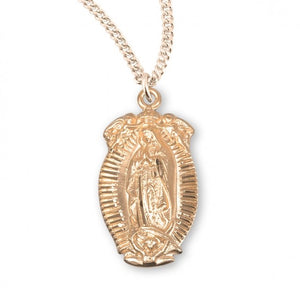 Gold Over Sterling Silver Our Lady of Guadalupe Medal