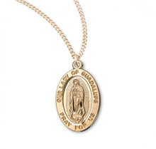 Load image into Gallery viewer, Our Lady of Guadalupe Oval Gold Over Sterling Silver Medal
