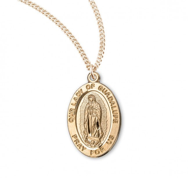 Our Lady of Guadalupe Oval Gold Over Sterling Silver Medal