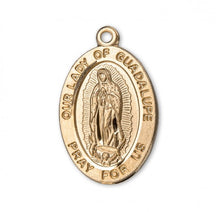 Load image into Gallery viewer, Our Lady of Guadalupe Oval Gold Over Sterling Silver Medal
