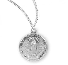 Load image into Gallery viewer, Our Lady of Guadalupe Round Sterling Silver Medal
