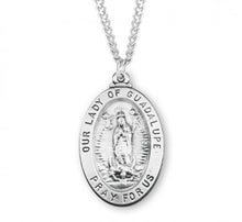 Load image into Gallery viewer, Our Lady of Guadalupe Oval Sterling Silver Medal
