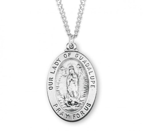 Our Lady of Guadalupe Oval Sterling Silver Medal