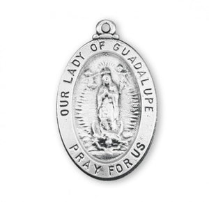 Our Lady of Guadalupe Oval Sterling Silver Medal