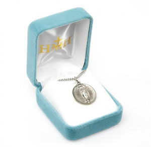 Our Lady of Guadalupe round medal-pendant.