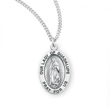 Load image into Gallery viewer, Our Lady of Guadalupe Oval Sterling Silver Medal
