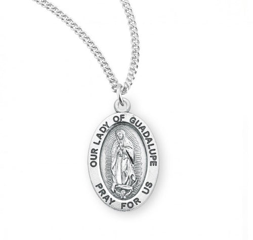 Our Lady of Guadalupe Oval Sterling Silver Medal