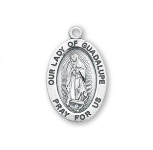 Our Lady of Guadalupe Oval Sterling Silver Medal