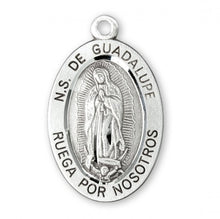 Load image into Gallery viewer, Our Lady of Guadalupe Spanish Sterling Silver Medal
