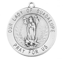 Load image into Gallery viewer, Our Lady of Guadalupe Round Sterling Silver Medal
